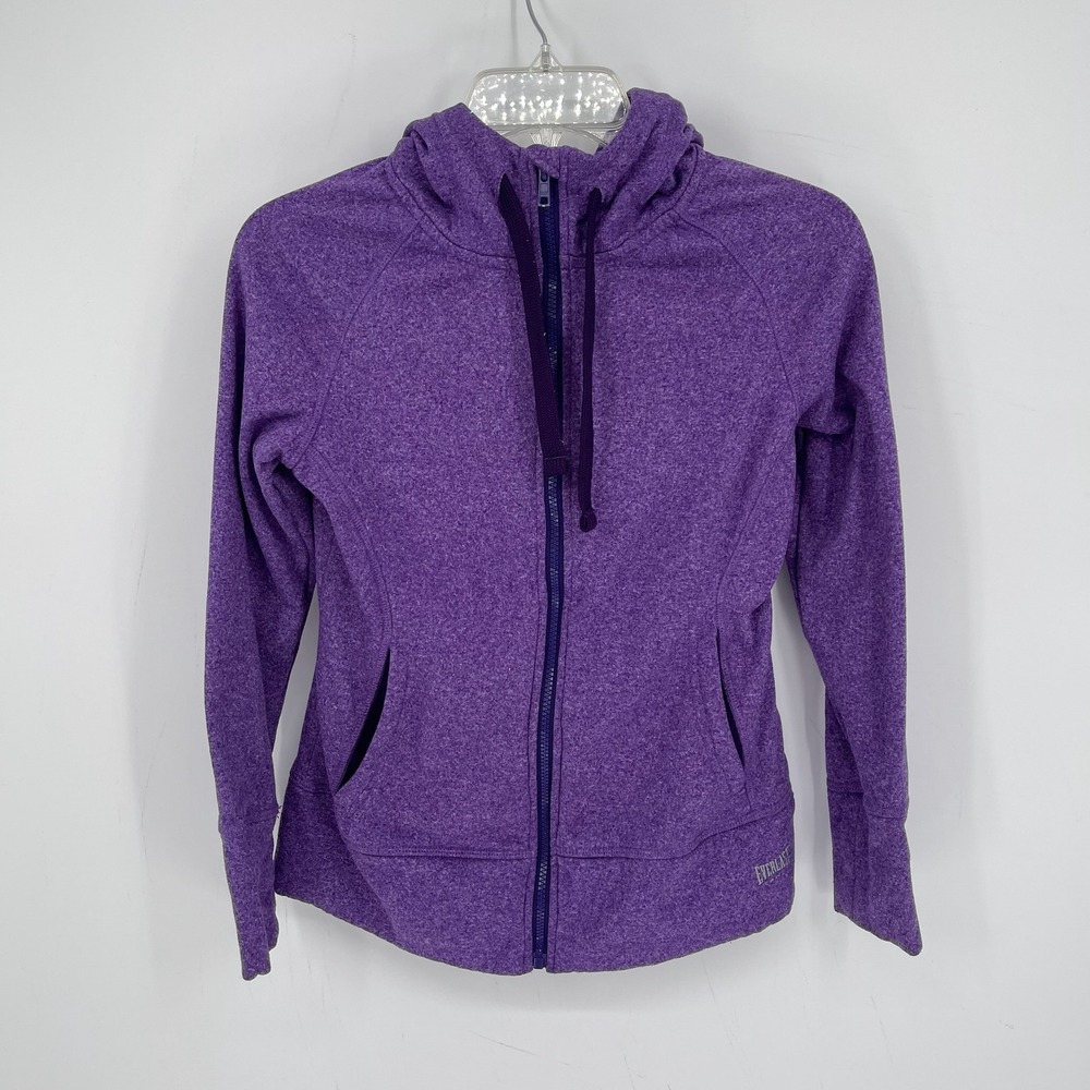 Everlast Sport Women's Purple Heathered Full Zip Hooded Gym Sweatshirt Size XS
